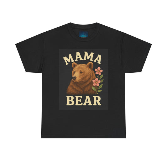 Mama Bear Unisex Heavy Cotton Tee | Perfect Gift for Moms, Nature Lovers, Eco-Friendly Fashion, Birthday or Mother’s Day