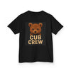 Adorable Cub Crew Kids Tee, Cute Black Tee for Bear Lovers, Stylish Kids Shirt, Perfect Birthday Gift, Animal Theme Apparel