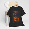 Papa Bear Unisex Heavy Cotton Tee - Gift for Dads, Father's Day, Casual Wear, Family Gatherings, Animal Lovers