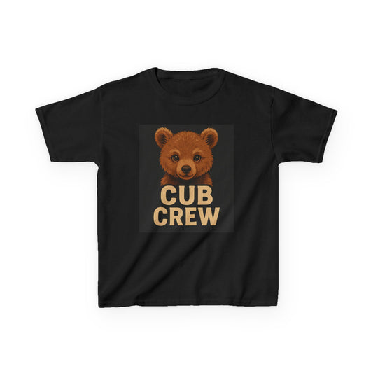 Adorable Cub Crew Kids Tee, Cute Black Tee for Bear Lovers, Stylish Kids Shirt, Perfect Birthday Gift, Animal Theme Apparel