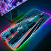 Back To The Future Car Large RGB Mouse Pad Luminous Desk Pads Gaming Mousepad LED Mouse Mat Gamer PC Keyboard Mats XXL Deskmat