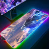 Back To The Future Car Large RGB Mouse Pad Luminous Desk Pads Gaming Mousepad LED Mouse Mat Gamer PC Keyboard Mats XXL Deskmat