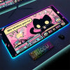 RGB Mousepad Pink Cloud Cat Cartoon Deskmat LED Backlight Gaming Keyboard Rug Computer Office Accessories Kawaii Anime Mouse Pad