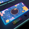 RGB Mousepad Pink Cloud Cat Cartoon Deskmat LED Backlight Gaming Keyboard Rug Computer Office Accessories Kawaii Anime Mouse Pad