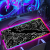 RGB Mousepad White Large Gaming Mousepads Simple Lines Luminous Mouse Pads Big LED Mouse Mat PC Gamer Desk Pad Backlit Deskmats