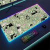 RGB Mousepad Pink Cloud Cat Cartoon Deskmat LED Backlight Gaming Keyboard Rug Computer Office Accessories Kawaii Anime Mouse Pad