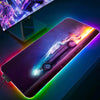 Back To The Future Car Large RGB Mouse Pad Luminous Desk Pads Gaming Mousepad LED Mouse Mat Gamer PC Keyboard Mats XXL Deskmat