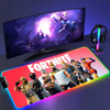 Fortnite-E LED Desk Mat Pc Gaming Accessories Large Mouse Pad Computer Gamer Keyboard Mat Gamer Deskmat