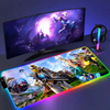 Fortnite-E LED Desk Mat Pc Gaming Accessories Large Mouse Pad Computer Gamer Keyboard Mat Gamer Deskmat
