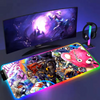 Fortnite-E LED Desk Mat Pc Gaming Accessories Large Mouse Pad Computer Gamer Keyboard Mat Gamer Deskmat