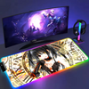 Tokisaki Kurumi LED Desk Mat Anime Pc Accessories Large Mouse Pad Computer Gamer Keyboard Mat Gamer Deskmat