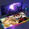 Tokisaki Kurumi LED Desk Mat Anime Pc Accessories Large Mouse Pad Computer Gamer Keyboard Mat Gamer Deskmat