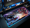 Solo Levelings Anime RGB Pc Gamer Keyboard Mouse Pad Mousepad LED Glowing Mouse Mats Rubber Gaming Computer Mausepad