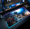 Solo Levelings Anime RGB Pc Gamer Keyboard Mouse Pad Mousepad LED Glowing Mouse Mats Rubber Gaming Computer Mausepad