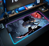 Solo Levelings Anime RGB Pc Gamer Keyboard Mouse Pad Mousepad LED Glowing Mouse Mats Rubber Gaming Computer Mausepad