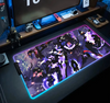 Solo Levelings Anime RGB Pc Gamer Keyboard Mouse Pad Mousepad LED Glowing Mouse Mats Rubber Gaming Computer Mausepad