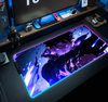 Solo Levelings Anime RGB Pc Gamer Keyboard Mouse Pad Mousepad LED Glowing Mouse Mats Rubber Gaming Computer Mausepad