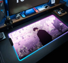 Solo Levelings Anime RGB Pc Gamer Keyboard Mouse Pad Mousepad LED Glowing Mouse Mats Rubber Gaming Computer Mausepad