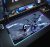 Solo Levelings Anime RGB Pc Gamer Keyboard Mouse Pad Mousepad LED Glowing Mouse Mats Rubber Gaming Computer Mausepad