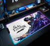 Solo Levelings Anime RGB Pc Gamer Keyboard Mouse Pad Mousepad LED Glowing Mouse Mats Rubber Gaming Computer Mausepad