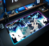 Solo Levelings Anime RGB Pc Gamer Keyboard Mouse Pad Mousepad LED Glowing Mouse Mats Rubber Gaming Computer Mausepad