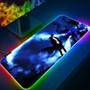 Anime Solo Leveling RGB Pc Gamer Keyboard Mouse Pad Mousepad LED Glowing Mouse Mats Rubber Gaming Computer Mausepad