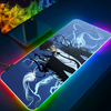 Anime Solo Leveling RGB Pc Gamer Keyboard Mouse Pad Mousepad LED Glowing Mouse Mats Rubber Gaming Computer Mausepad