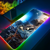 Anime Solo Leveling RGB Pc Gamer Keyboard Mouse Pad Mousepad LED Glowing Mouse Mats Rubber Gaming Computer Mausepad