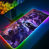 Anime Solo Leveling RGB Pc Gamer Keyboard Mouse Pad Mousepad LED Glowing Mouse Mats Rubber Gaming Computer Mausepad