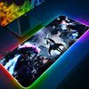 Anime Solo Leveling RGB Pc Gamer Keyboard Mouse Pad Mousepad LED Glowing Mouse Mats Rubber Gaming Computer Mausepad