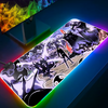 Anime Solo Leveling RGB Pc Gamer Keyboard Mouse Pad Mousepad LED Glowing Mouse Mats Rubber Gaming Computer Mausepad