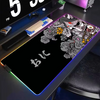 Japanese Samurai Devil RGB Pc Gamer Keyboard Mouse Pad 900x400 Mousepad LED Glowing Mouse Mats Rubber Gaming Computer Mausepad