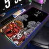 Japanese Samurai Devil RGB Pc Gamer Keyboard Mouse Pad 900x400 Mousepad LED Glowing Mouse Mats Rubber Gaming Computer Mausepad