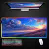 Landscape And Sunset Glow RGB Mouse Pad Gaming Mousepads LED Mouse Mat  Keyboard Mat Anti-slip 40x90cm Mousepad Luminous Desk Rug