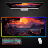 Landscape And Sunset Glow RGB Mouse Pad Gaming Mousepads LED Mouse Mat  Keyboard Mat Anti-slip 40x90cm Mousepad Luminous Desk Rug