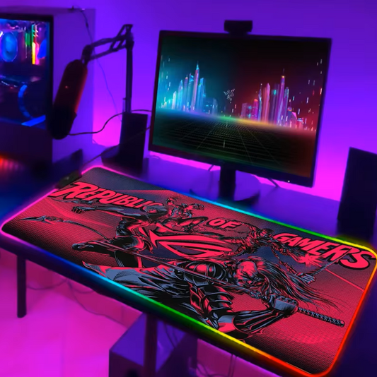 ROG RGB Mousepad Gamer Keyboard Mat LED Computer Mausepad Keyboards Accessories Gaming Desk Mat Mouse Carpet Xxl