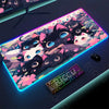 RGB Mousepad Pink Cloud Cat Cartoon Deskmat LED Backlight Gaming Keyboard Rug Computer Office Accessories Kawaii Anime Mouse Pad