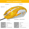 Breathing LED USB Wired Optical Yellow  Mouse 2400DPI