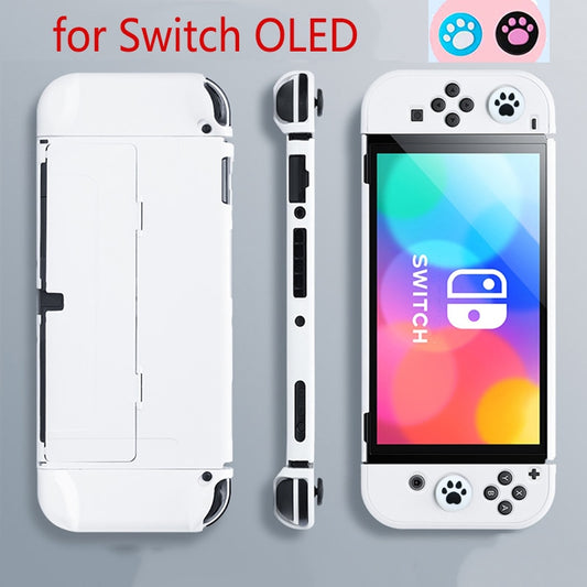 Switch OLED Cover 3 in 1 Hard Shell Case Tempered Screen Protector Film Thumb Grips Caps for Nintendo Switch OLED Accessories