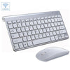 Wireless Silent Mini Multimedia Full-size Keyboard and Mouse Combo Set 2.4G