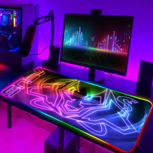 ROG Mouse Pad Rgb Cute Mousepad Gamer Keyboard Mat LED Computer Mausepad Keyboards Accessories Gaming Desk Mat Mouse Carpet Xxl