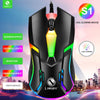 S1 USB Wired Mouse RGB Luminous Optical Mouse E-Sports Gaming Mice For PC