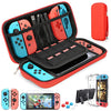 Nintendo Switch Carrying Bag Case with 9 in 1 Accessories Kit and 6 Pcs Thumb Grip