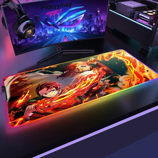 Large Anime Demon Slayer Collection Gaming RGB Pad 3-4mm