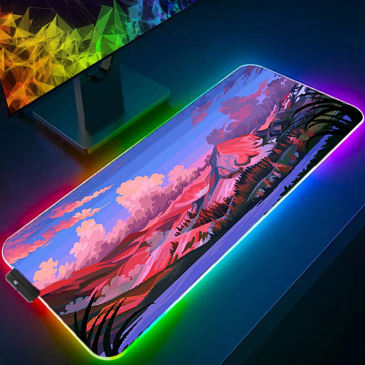 Space LED Light Gaming Mouse pad RGB Keyboard Cover Desk Mat Colorful Surface 3D Vortex MousePad Waterproof Computer Gamer pad