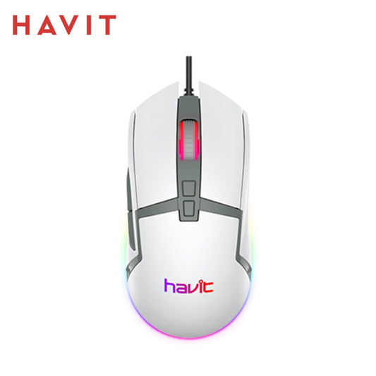 HAVIT MS885 RGB USB Wired PC Gaming Mouse 6400 DPI 6 Button Mice with 7 Color Backlight Programmable Ergonomic for Laptop Gamer