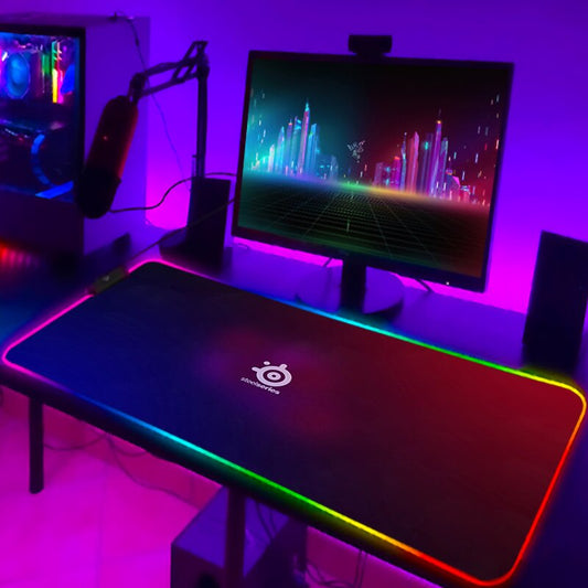 Rgb Mouse Pad Xxl Steelseries Laptop Mat Gaming Mousepad 900x400 Backlit Keyboard Gamer Girl Table Pads Deskpad Mausepad Cs Go