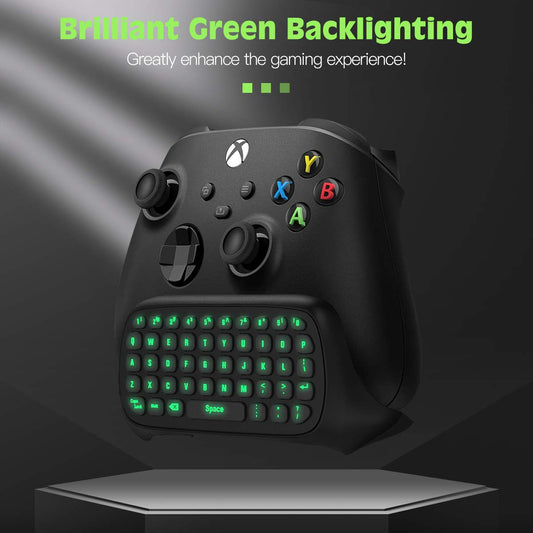 Game Mini Backlight Keyboard for Xbox One Series X/S Wireless Chatpad Message KeyPad with Headset Audio Jack 2.4G Receiver