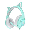 Pink Cat Ear Headphones with RGB LED Light Gaming Girl Headset