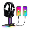 RGB Gamer Headset Display Stand Desk with USB Type-C Prt